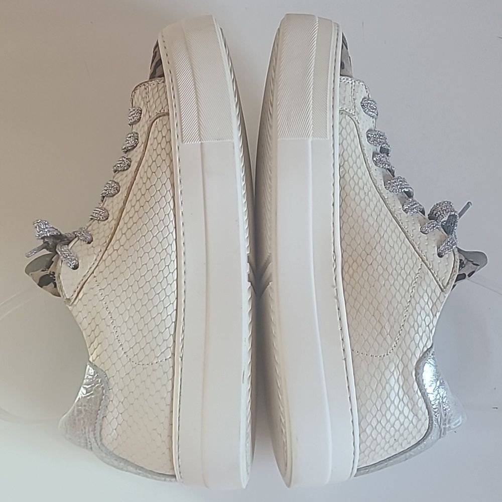 P448 Thea Python Roccia White Leather Platform Sn… - image 8